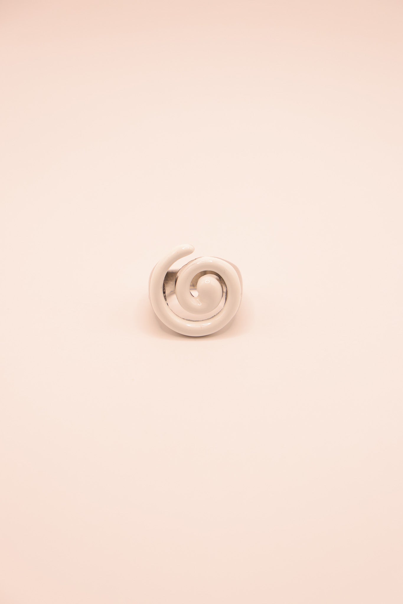 Spiral White Ring