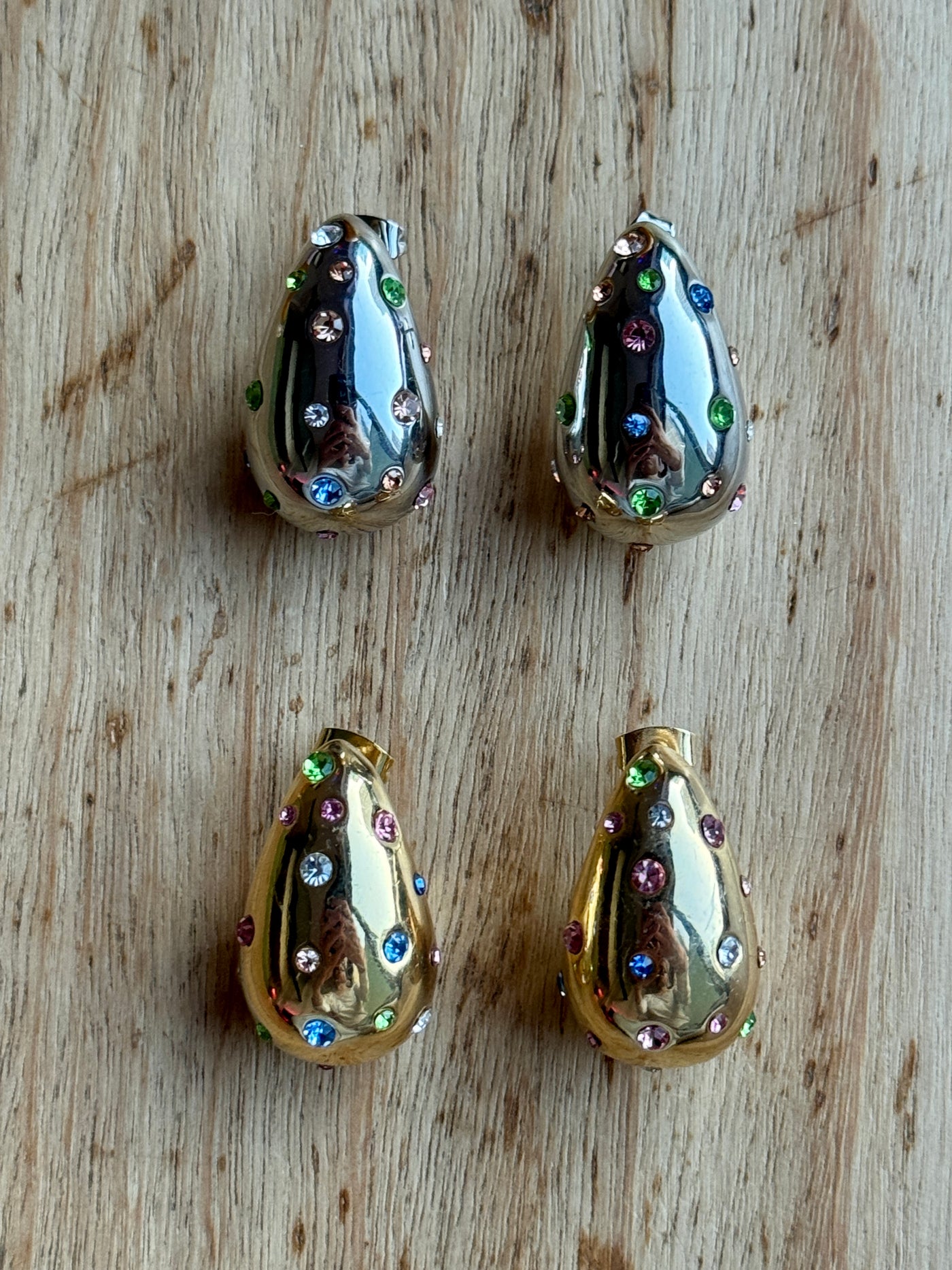 Crystal Rain Gold Earrings