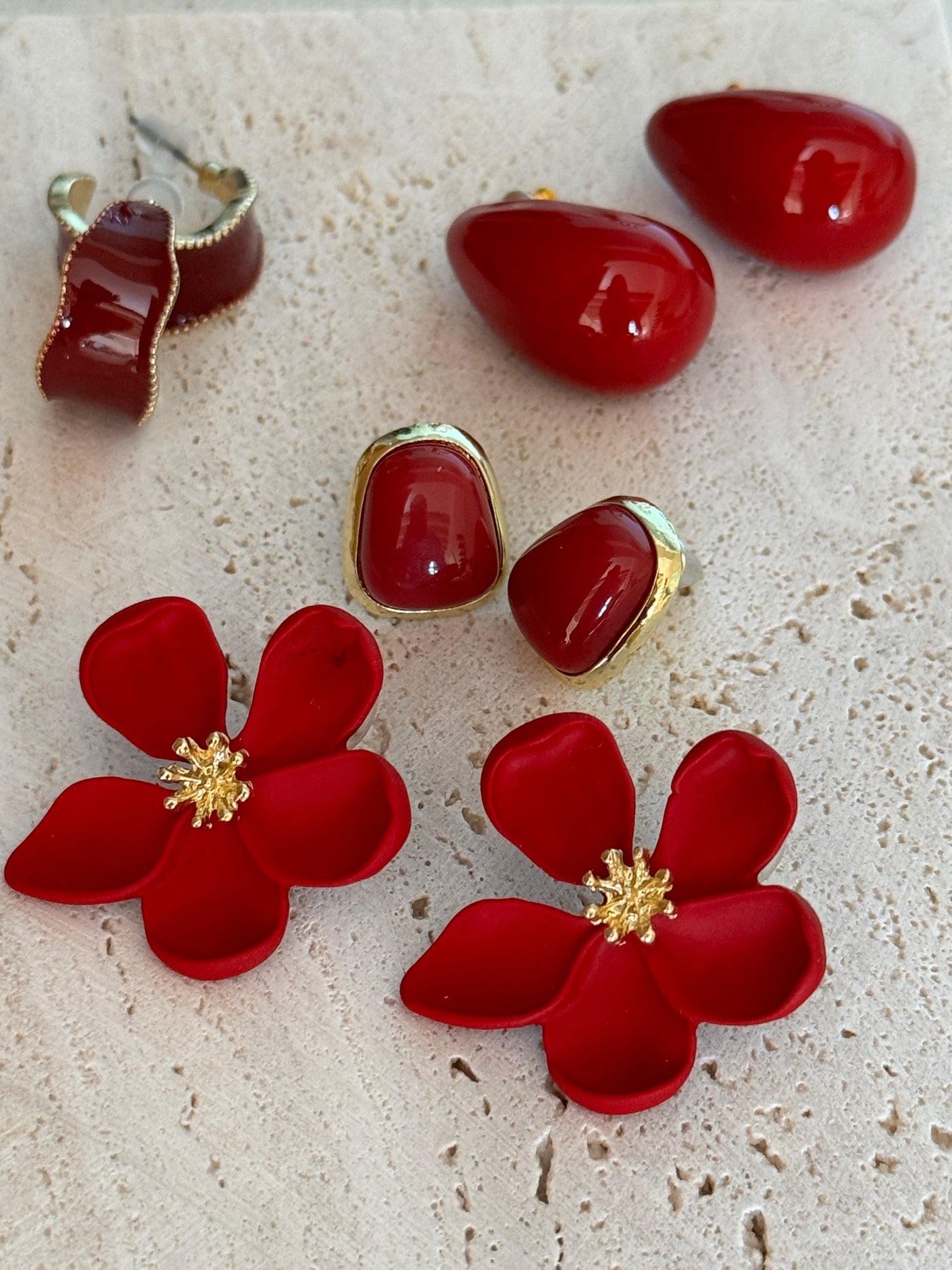 Red Raindrop Earrings