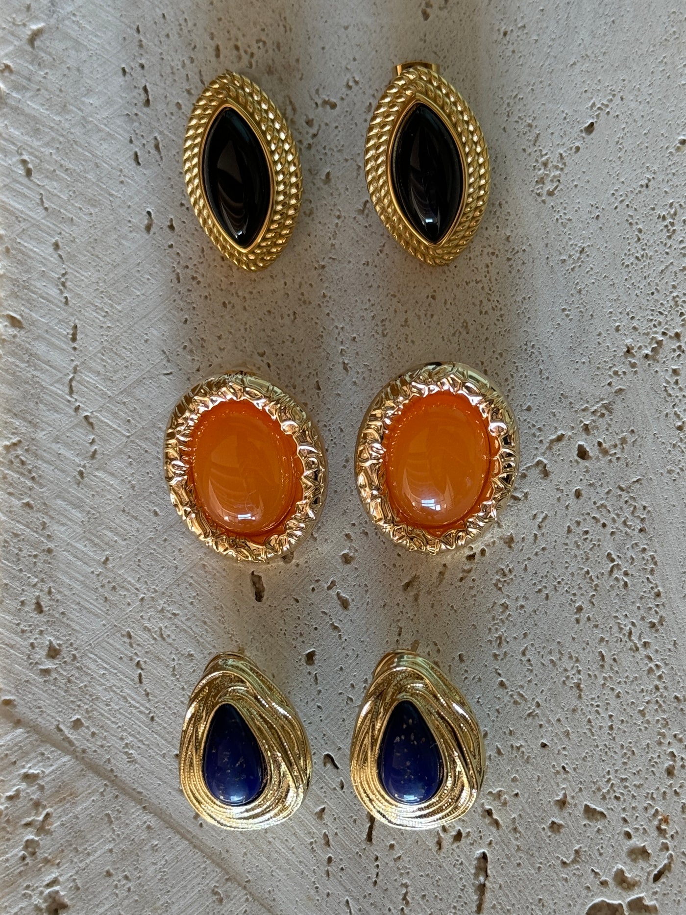 Céleste Agate 18K Gold Earrings