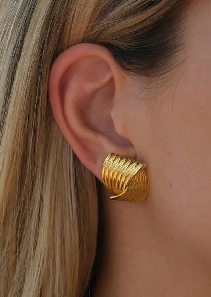 Waves 18k Plated Earrings