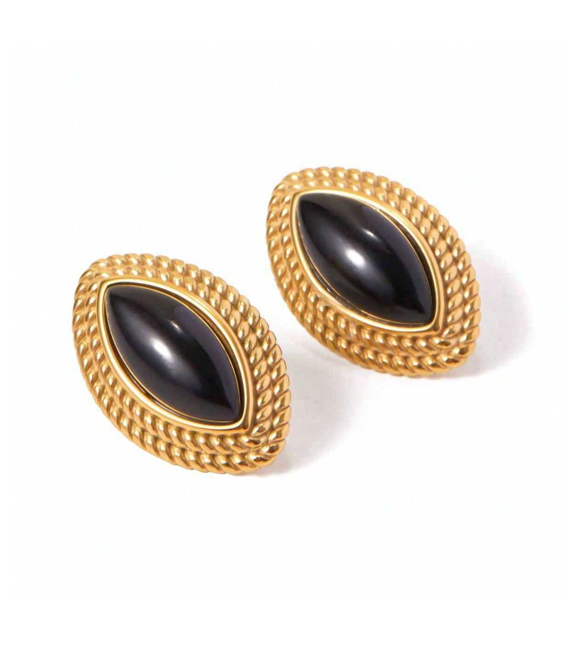 Céleste Agate 18K Gold Earrings