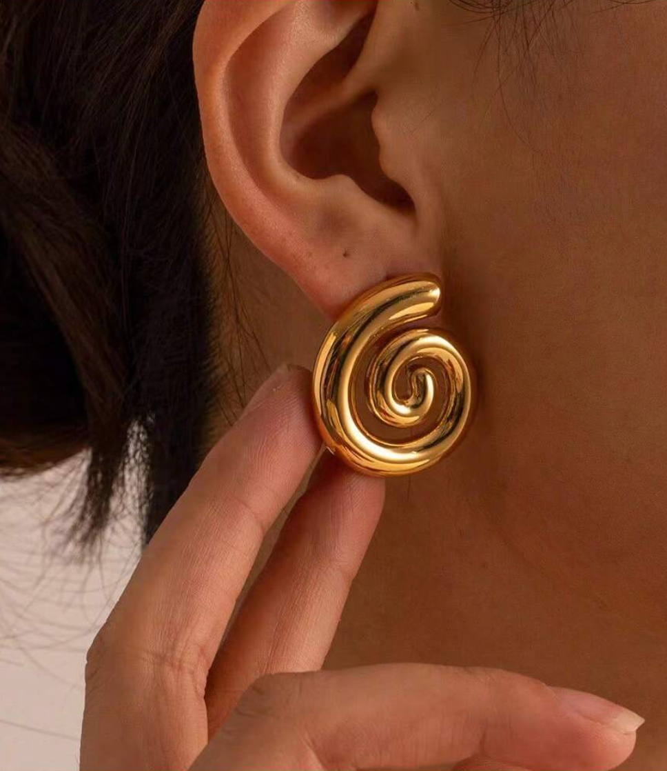 Spiral Gold Earrings