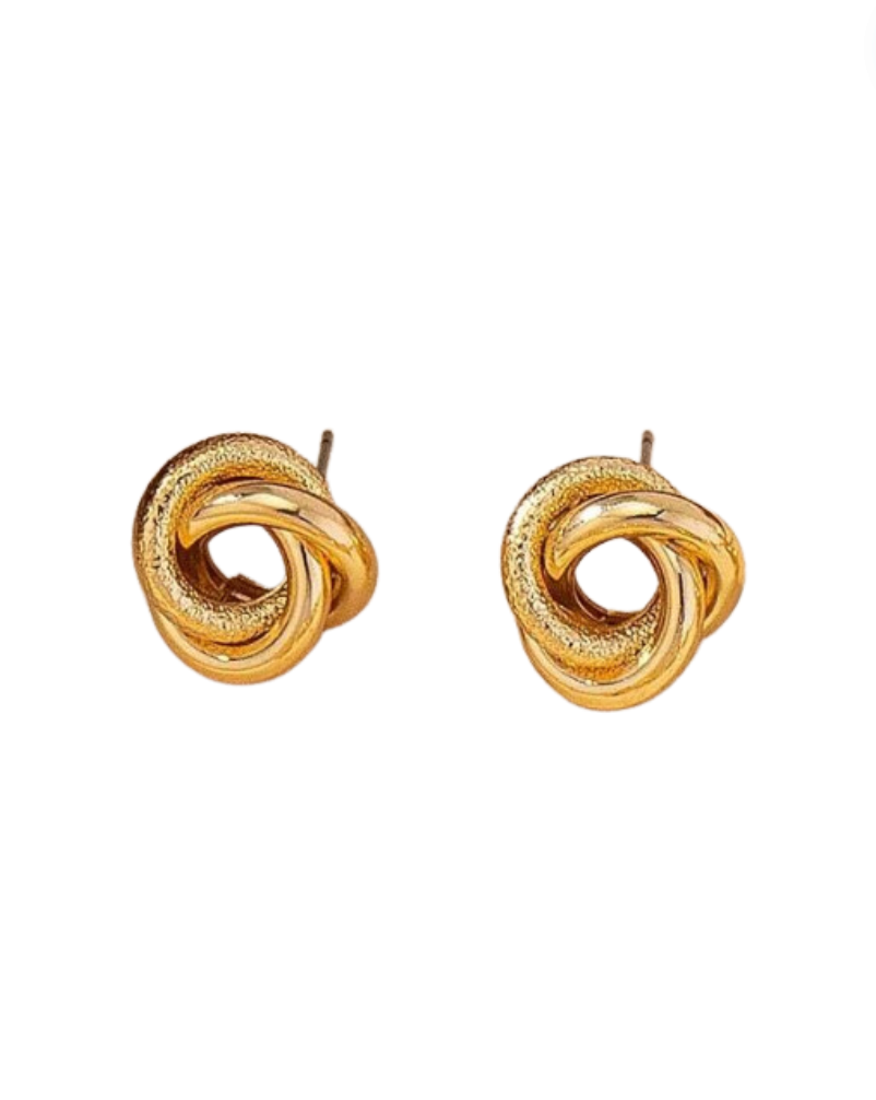 Mini Knot Gold Earrings