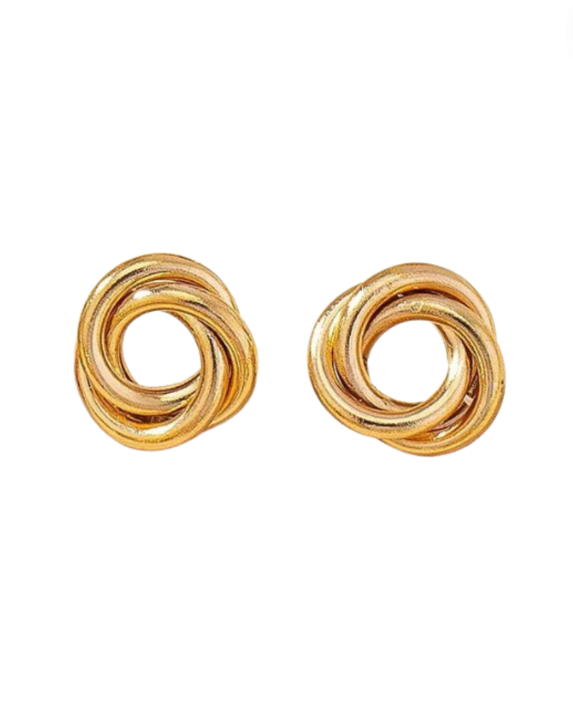 Mini Knot Gold Earrings