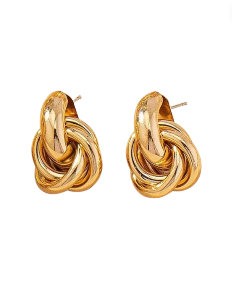 Mini Knot Gold Earrings