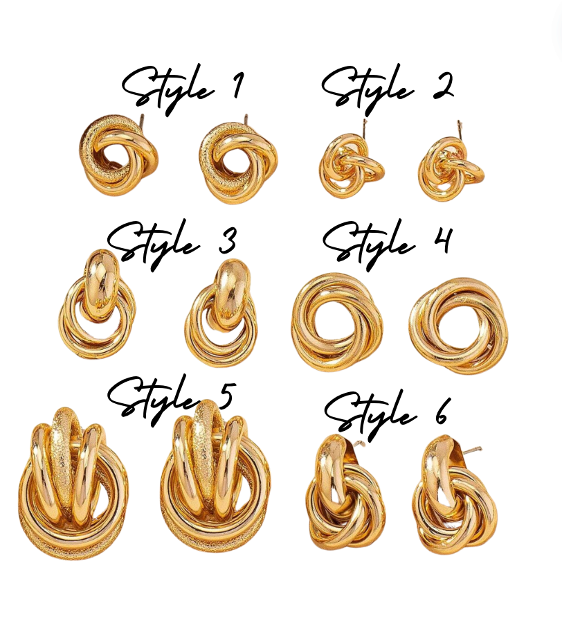 Mini Knot Gold Earrings